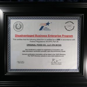 Disadvantaged Business Enterprise (DBE) certificate edit